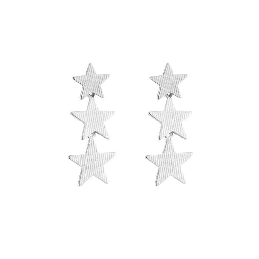 oorbellen- sterren zilverkleurig
