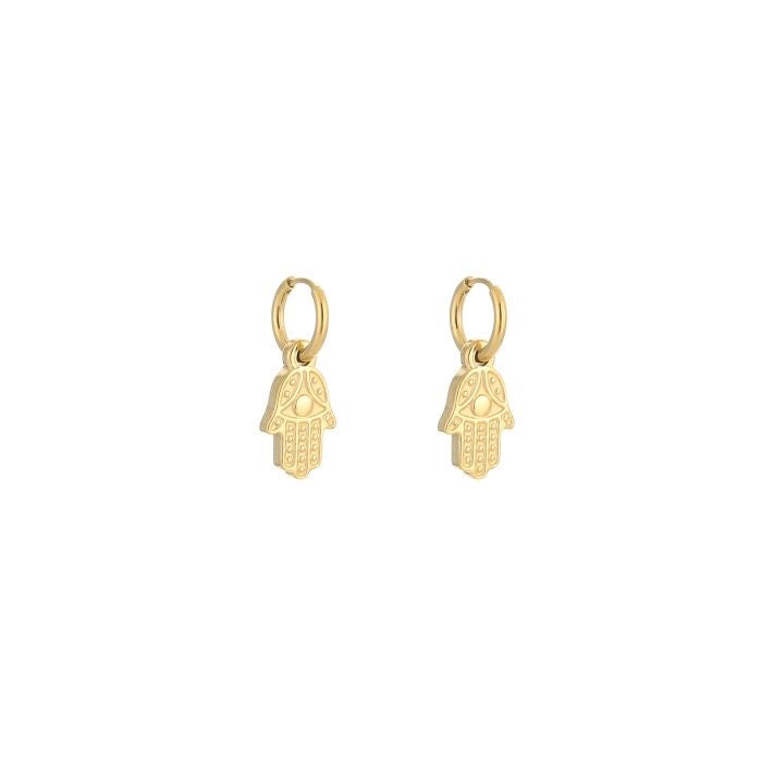 oorbellen- hamsa handjes goudkleurig