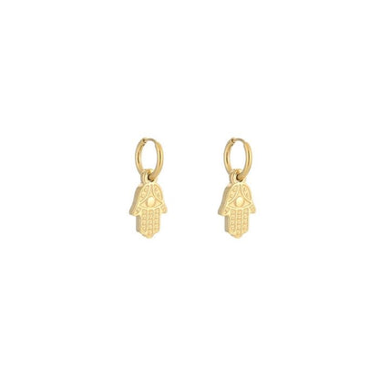 oorbellen- hamsa handjes goudkleurig