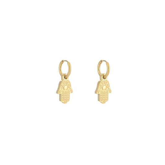 oorbellen- hamsa handjes goudkleurig