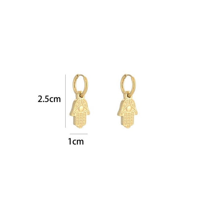 oorbellen- hamsa handjes goudkleurig