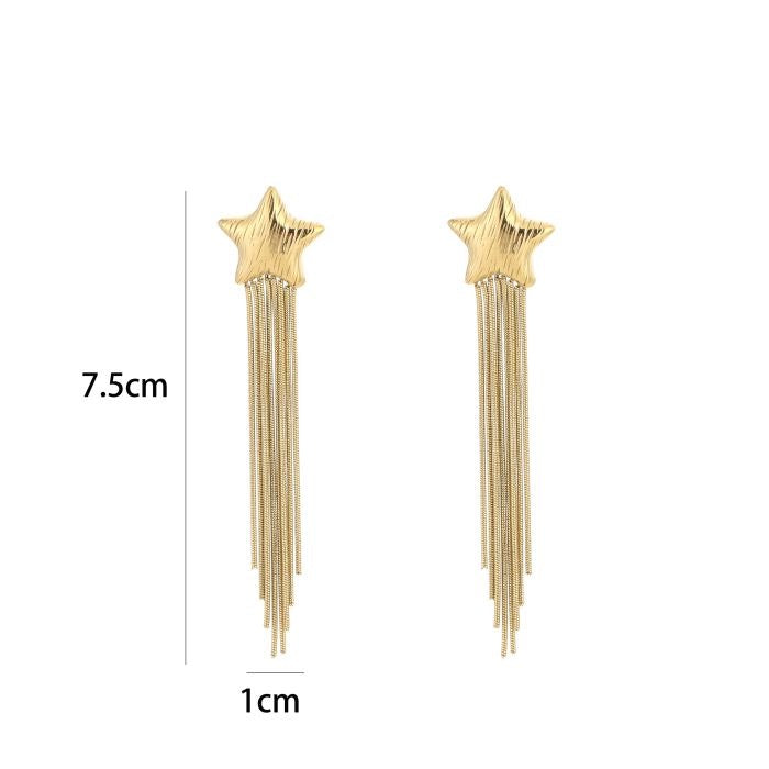 oorbellen- ster lang goudkleurig