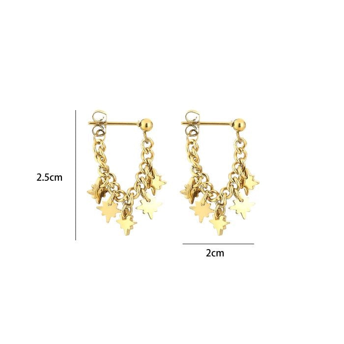 oorbellen- galaxy chain zilverkleurig