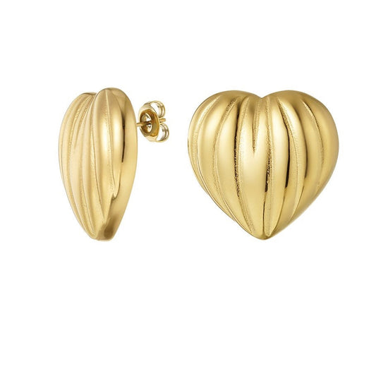 oorbellen- grote harten goudkleurig