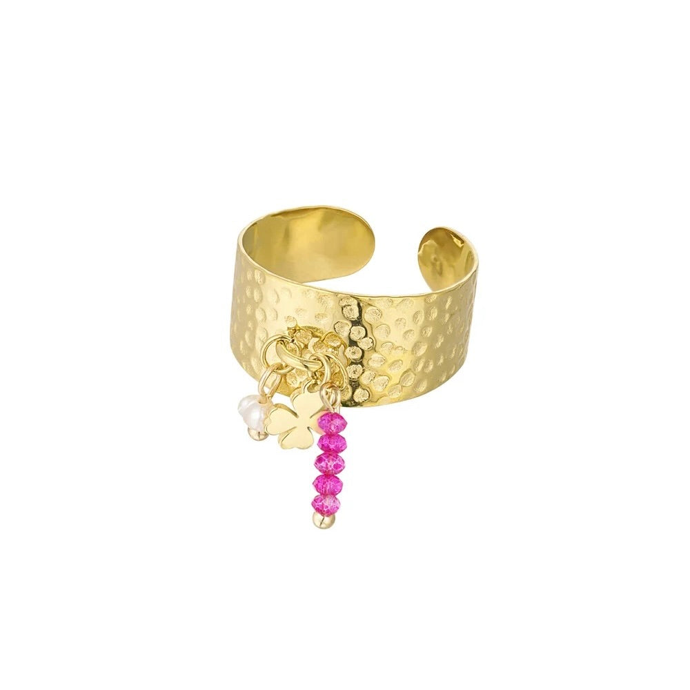 ring- hangende bedeltjes goudkleurig