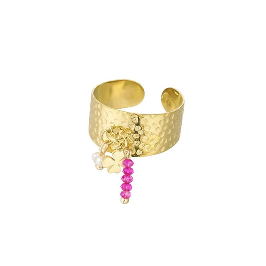 ring- hangende bedeltjes goudkleurig