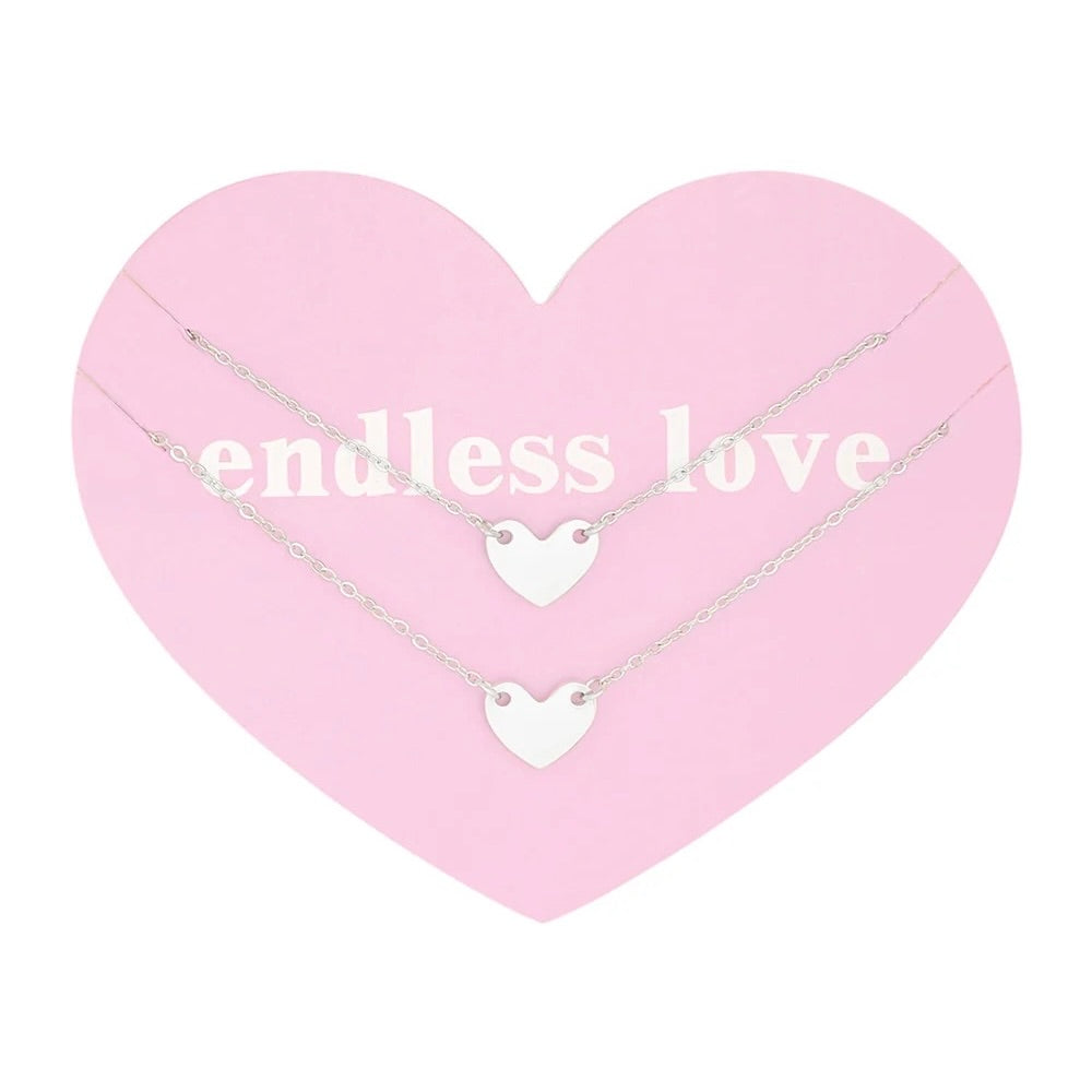 Armbandje- hartjes 2x zilverkleurig