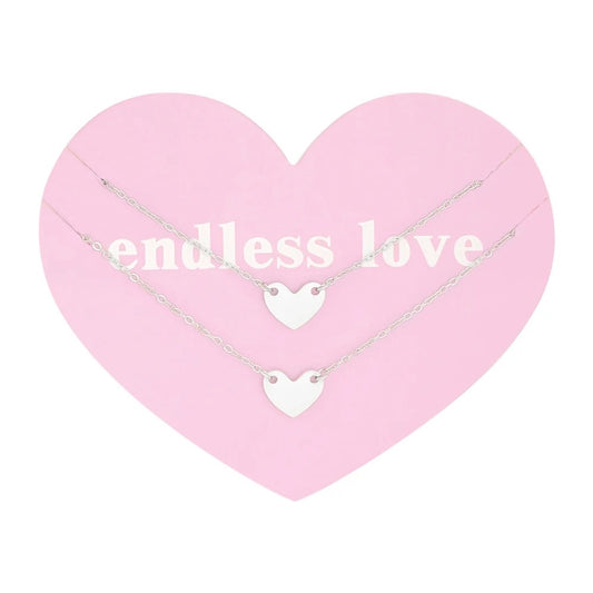 Armbandje- hartjes 2x zilverkleurig