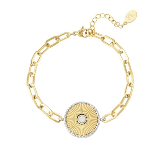 Armbandje- munt goudkleurig