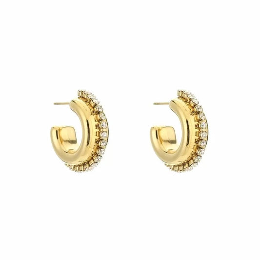 oorbellen- glamour hoops goudkleurig