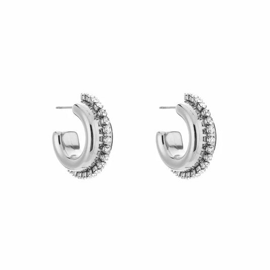 oorbellen- glamour hoops zilverkleurig