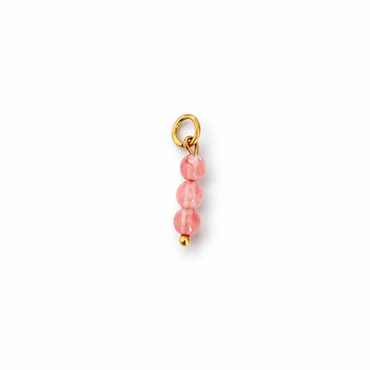 Bedel- roze ronde kraaltjes goudkleurig