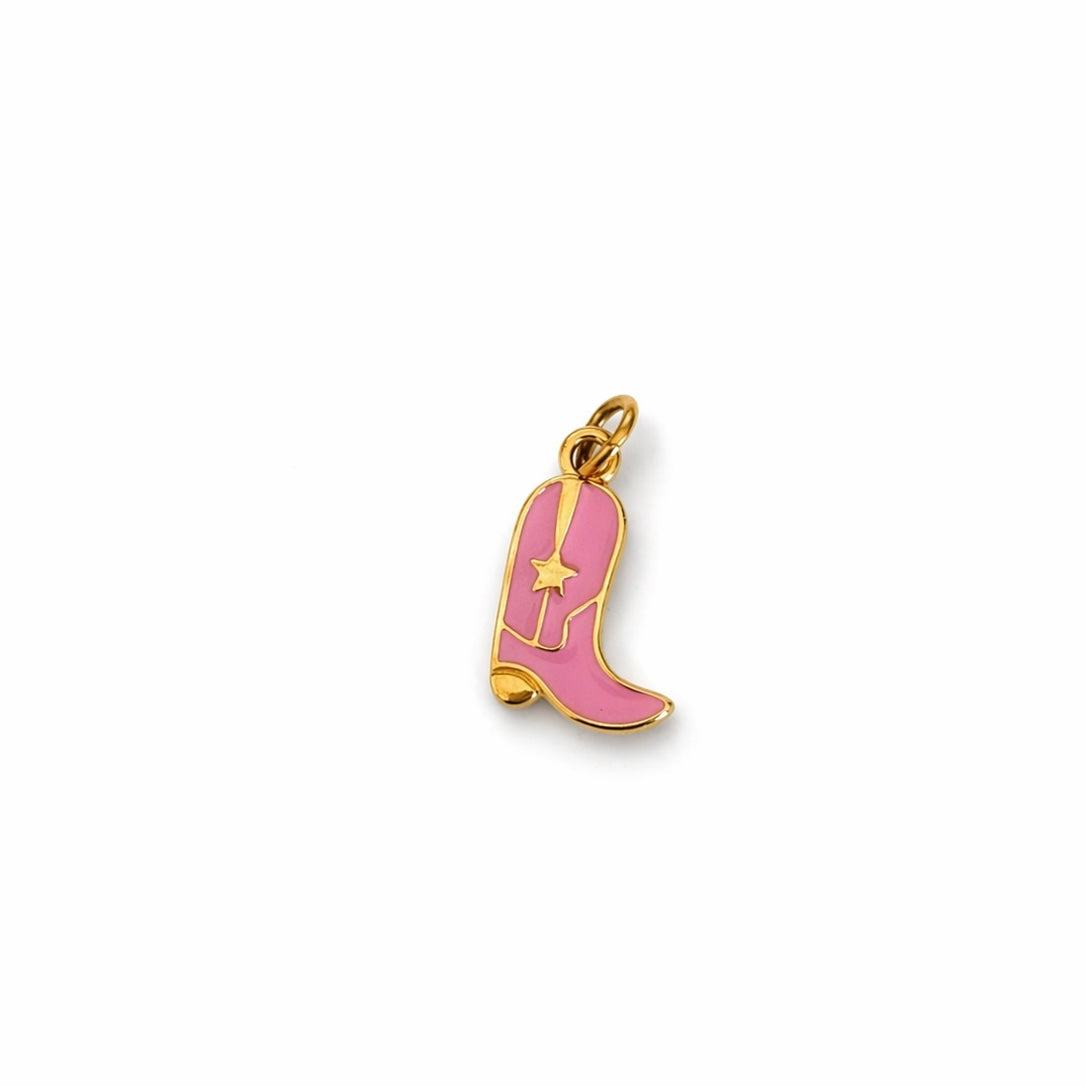 Bedel- roze cowboylaars goudkleurig