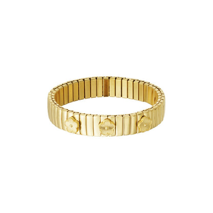 Armbandje- bangle klavertjes goudkleurig