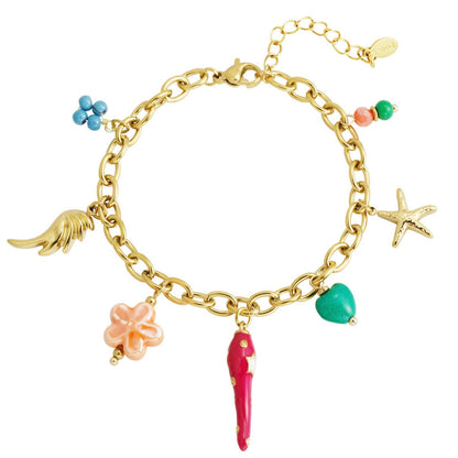Armbandje- bedels peper goudkleurig