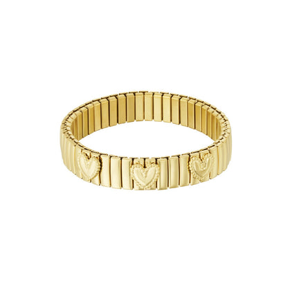 Armbandje- bangle hartjes goudkleurig