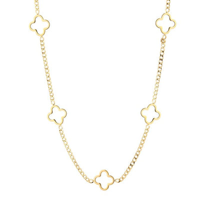 ketting- open klavers goudkleurig