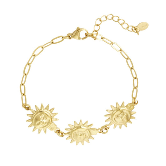 Armbandje- zonnetjes goudkleurig