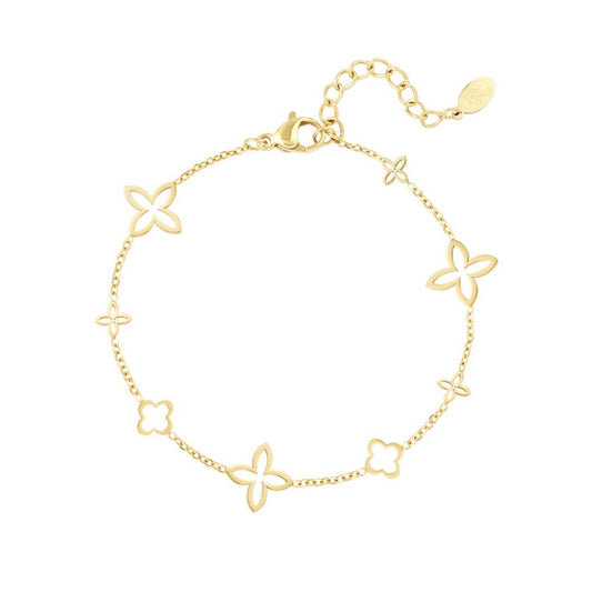 Armbandje- figuurtjes goudkleurig