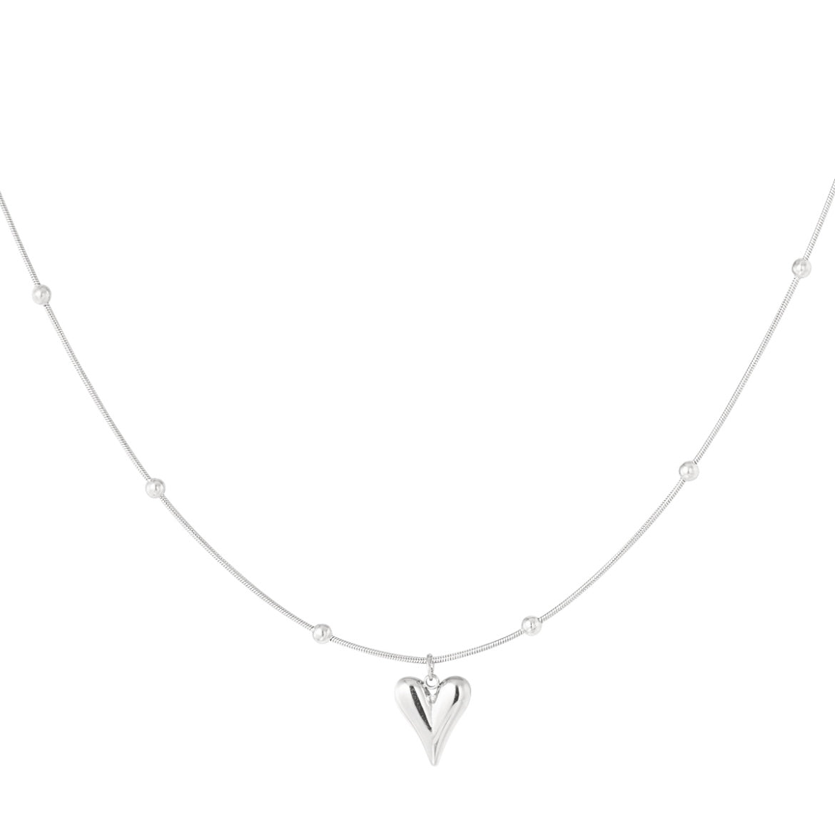 ketting- hartje zilverkleurig