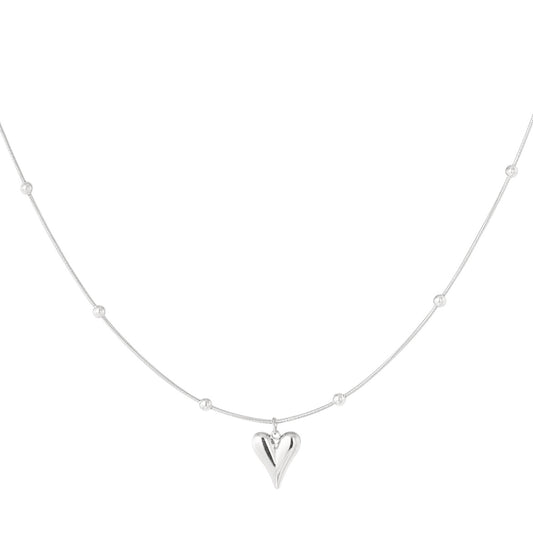 ketting- hartje zilverkleurig