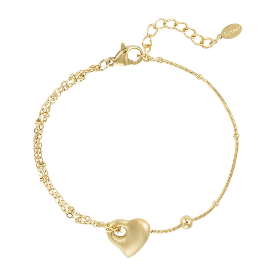 Armbandje- chains hartje goudkleurig