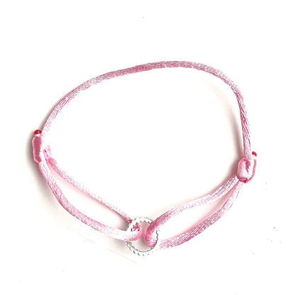 Roze verstelbare armband met zilverkleurig staaltje, Jewelrybyceline sieraden