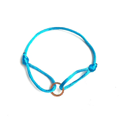 Turquoise koordarmband met roestvrijstalen ring, minimalistisch sieraad Jewelrybyceline