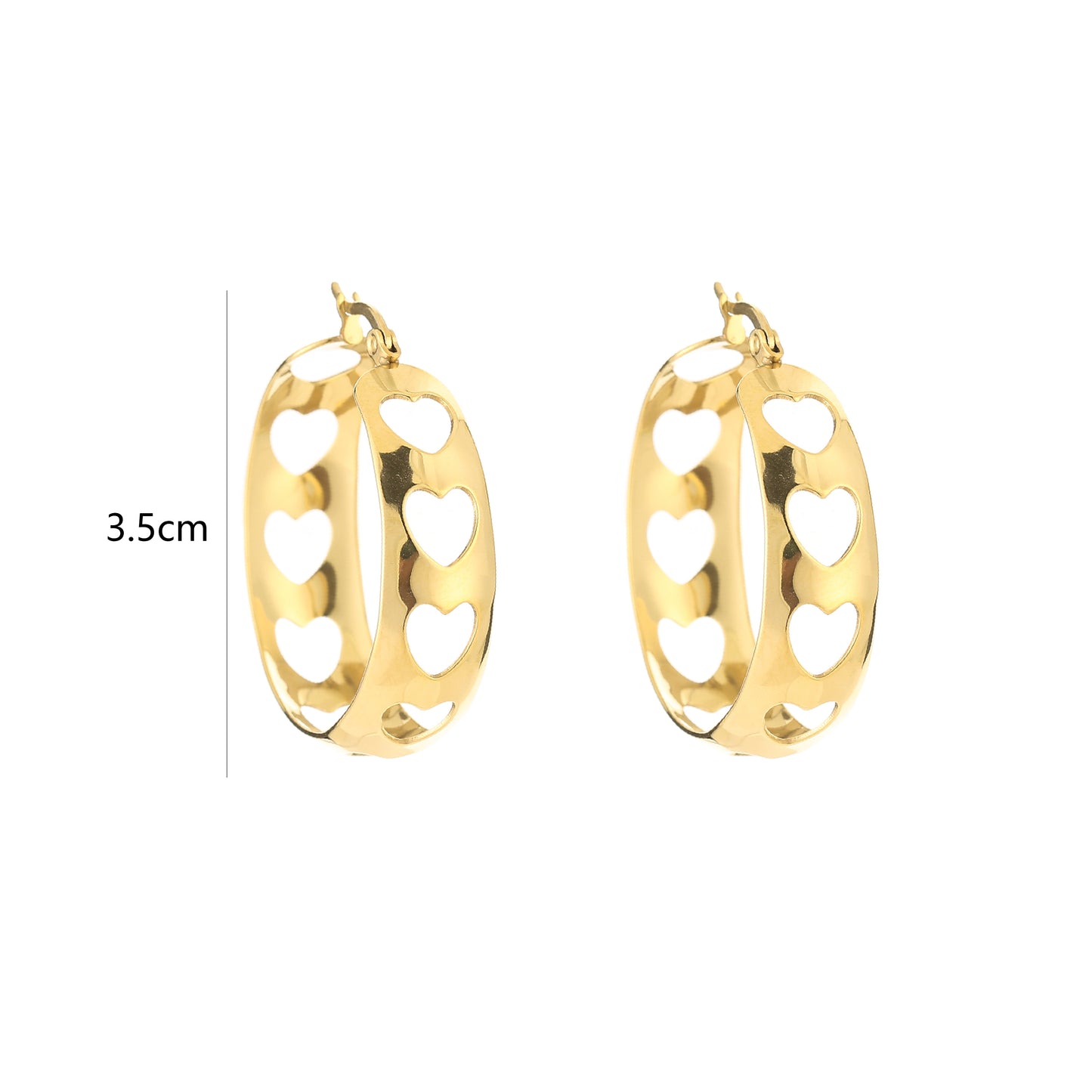 oorbellen- hart hoops goudkleurig