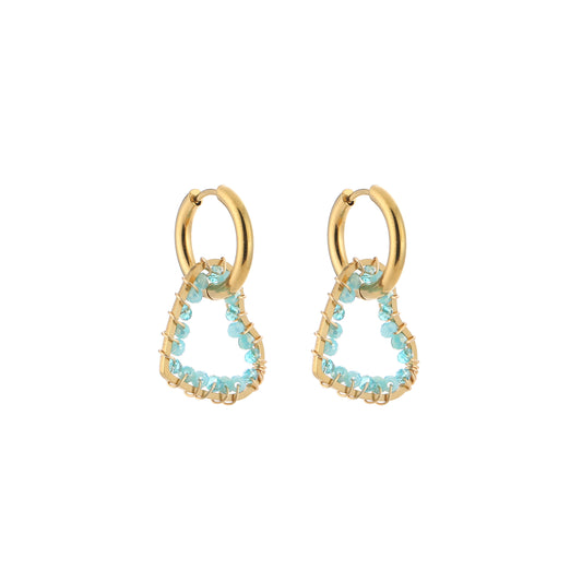 oorbellen- hart kraaltjes blauw goudkleurig