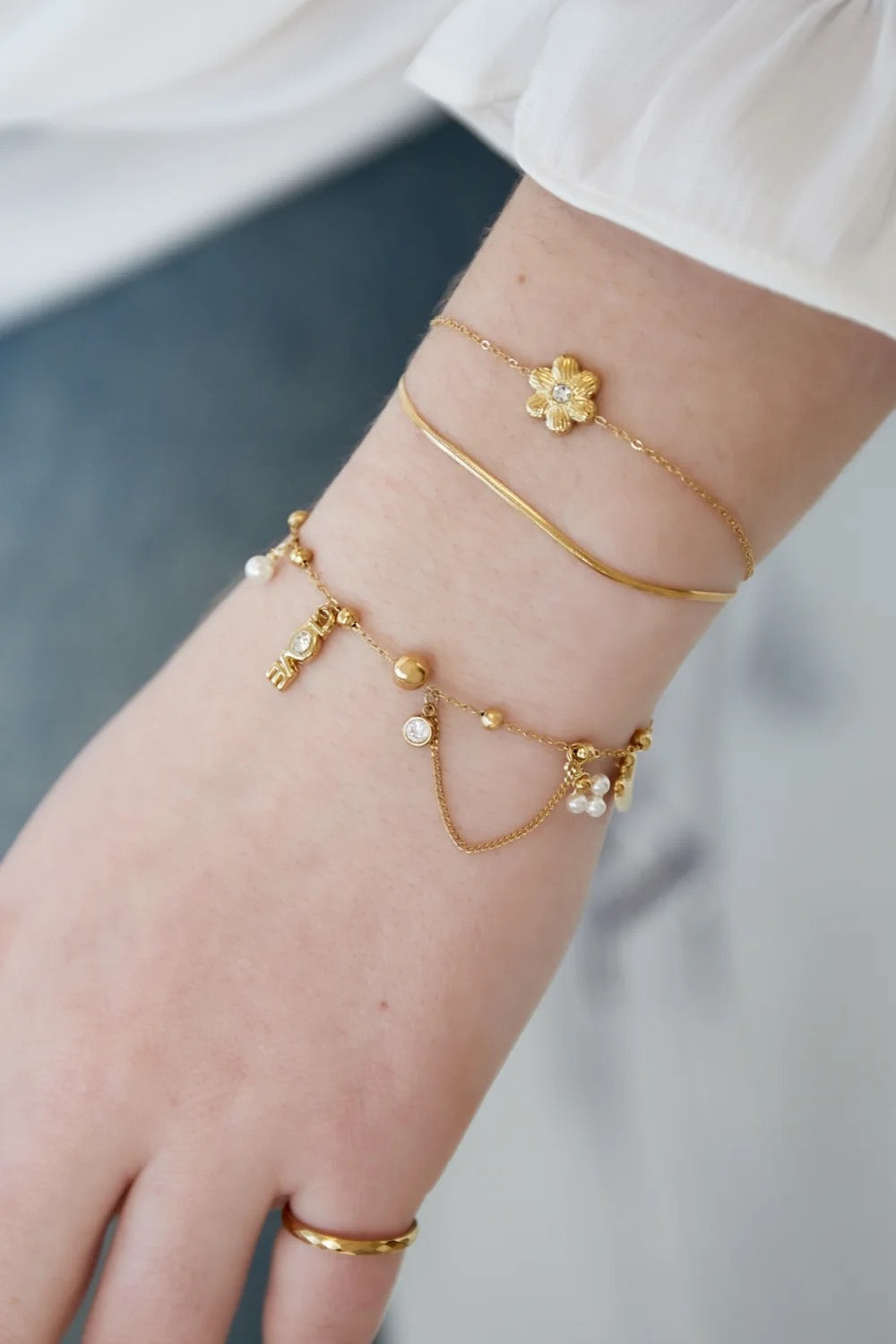 armbandjes om pols stainless steel goudkleurig 