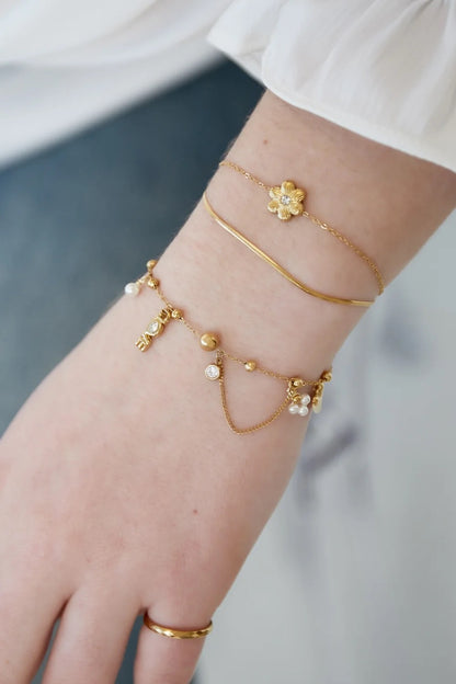 armbandjes om pols stainless steel goudkleurig 