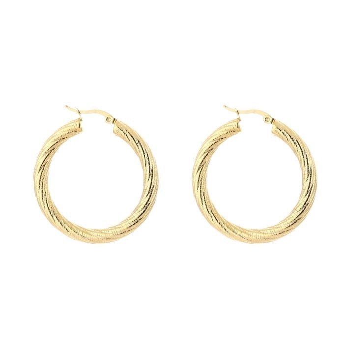 big hoops goudkleurig bewerkt stainless steel