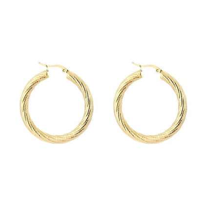 big hoops goudkleurig bewerkt stainless steel