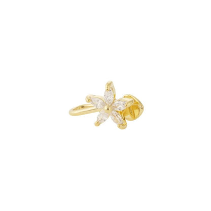 earcuff bloemetje goudkleurig 