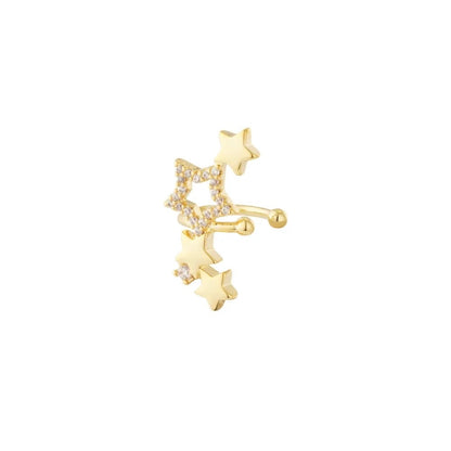 earcuff met sterretjes goudkleurig 