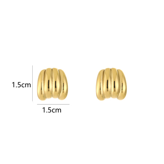 Goudkleurige chunky oorbellen van stainless steel met afmetingen