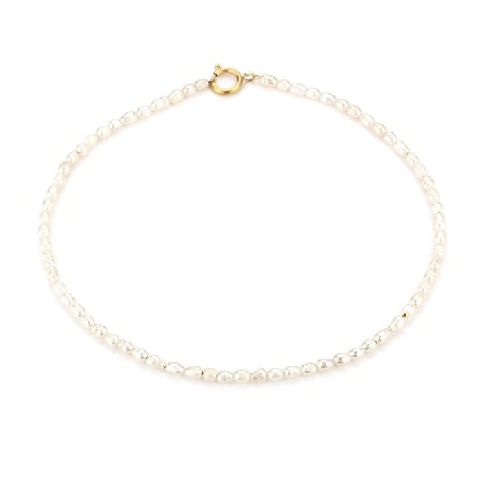 Goudkleurige parel ketting minimalistisch stainless steel waterproof