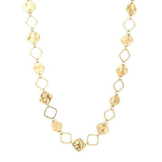 Goudkleurige stainless steel ketting met vierkante schakels – trendy look