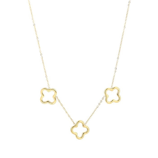 ketting met goudkleurige open klavers