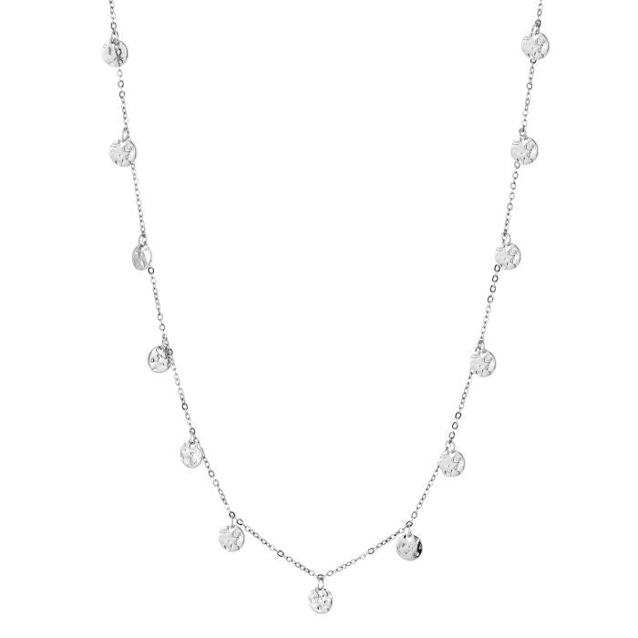 ketting met kleine zilverkleurige muntjes stainless steel