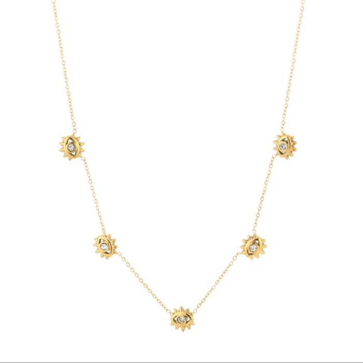 ketting met goudkleurige oogjes 