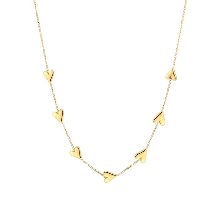 ketting met mini hartjes goudkleurig 