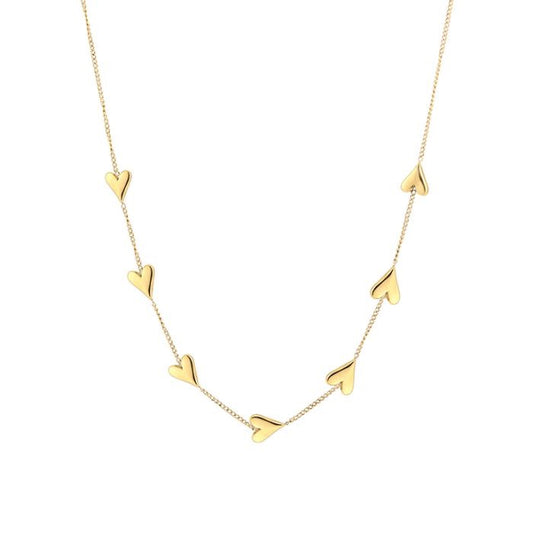 ketting met mini hartjes goudkleurig 