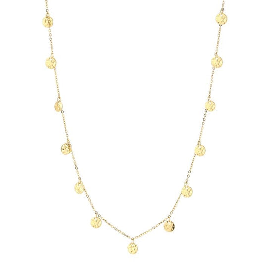 ketting met goudkleurige mini muntjes goudkleurig stainless steel