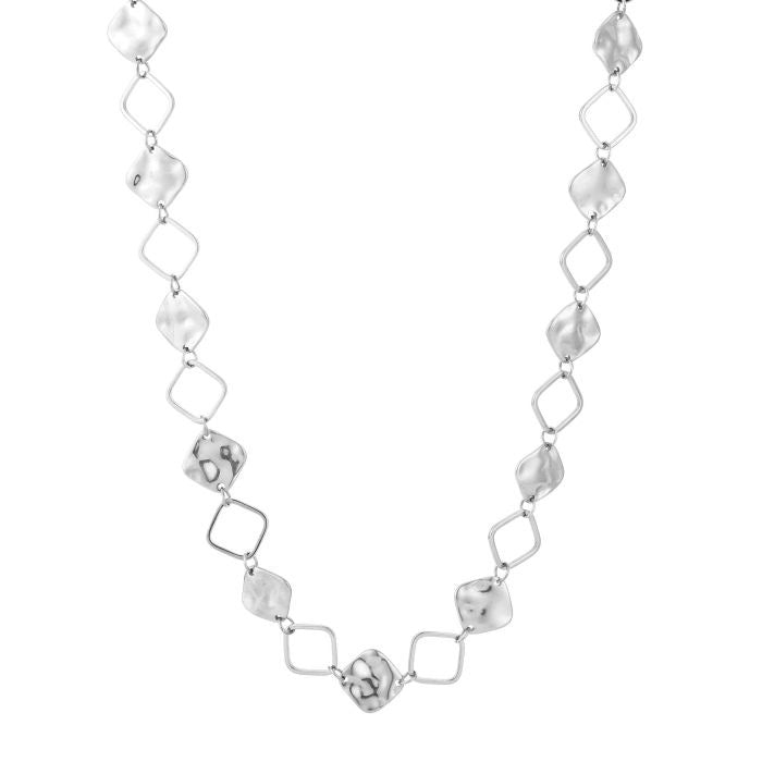 ketting met verschillende vierkantjes zilverkleurig 