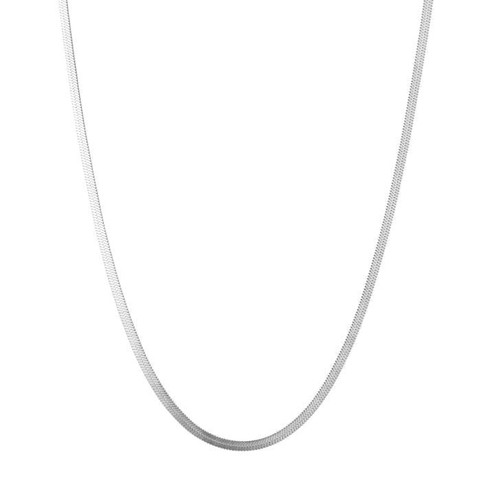 zilverkleurige flat chain ketting
