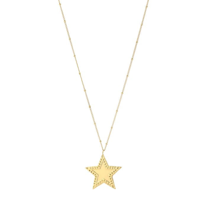 lange gouden stainless steel ster ketting dames