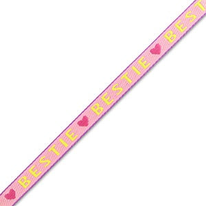 roze lint armbandje met bestie er op