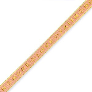 perzik lint armbandje met love faith hope